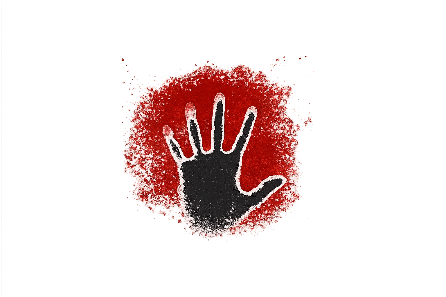 Hematite hand stencil from cave wall